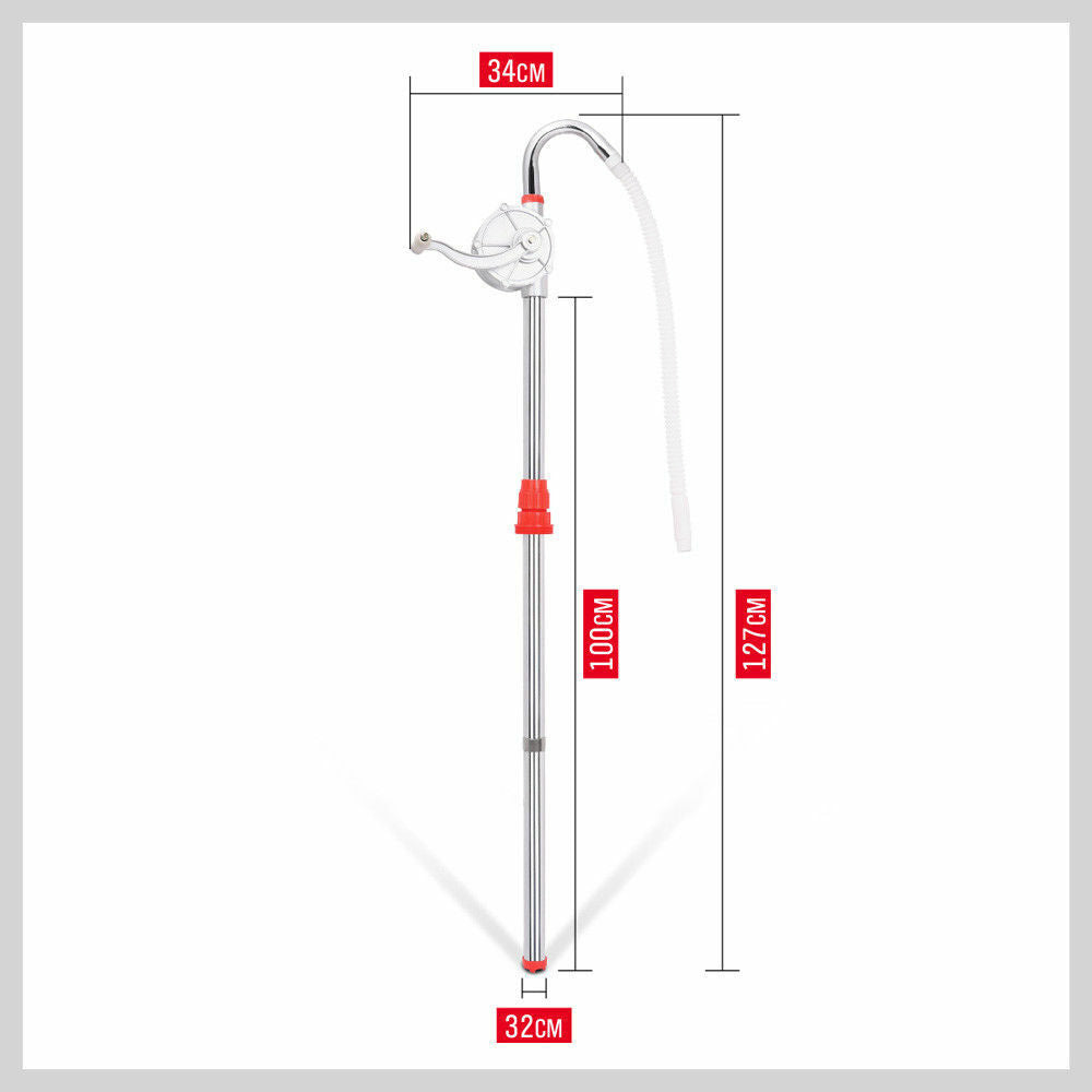 Aluminium Rotary Drum Pump Diesel Fuel Kero Oil Petrol 44 Gallon Drum Hand Pump