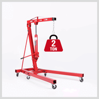 Thumbnail for Engine Crane 2 Ton Hydraulic Hoist Folding Shop Mobile Lifter Workshop Lift