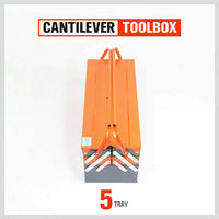 Thumbnail for 5-Tray Steel Cantilever Tool Storage Box Portable Parts Organiser Carry Holder