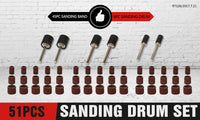 Thumbnail for 51Pc Sanding Bands Drum Sleeve Set 120 Grits Mandrel Dremel Rotary Kit 3mm Shank