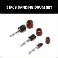 Thumbnail for 51Pc Sanding Bands Drum Sleeve Set 120 Grits Mandrel Dremel Rotary Kit 3mm Shank