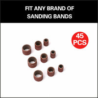 Thumbnail for 51Pc Sanding Bands Drum Sleeve Set 120 Grits Mandrel Dremel Rotary Kit 3mm Shank