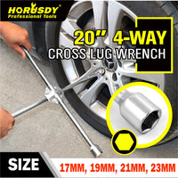 Thumbnail for 20” Wheel Brace Spanner 4-way Cross Wrench Car Tyre Nut 17 19 21 23mm Socket