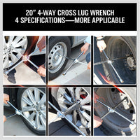 Thumbnail for 20” Wheel Brace Spanner 4-way Cross Wrench Car Tyre Nut 17 19 21 23mm Socket