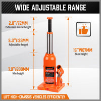 Thumbnail for 4-Ton (8,000 LBs) Hydraulic Bottle Jack Heavy Duty Car Lifter with Safety Valve