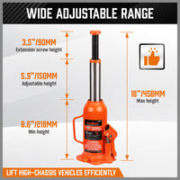 Thumbnail for 8-Ton (16,000 LBs) Hydraulic Bottle Jack Heavy Duty Car Lifter with Safety Valve