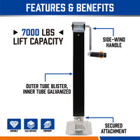 Thumbnail for 4x Trailer Caravan Canopy Jack Leg Stand Heavy Duty 3175KG 7000lbs Side Handle