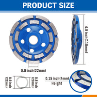 Thumbnail for 4.5inch Diamond Segment Grinding Concrete Cup Wheel Disc Granite Stone 115mm