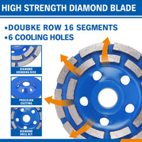 Thumbnail for 4.5inch Diamond Segment Grinding Concrete Cup Wheel Disc Granite Stone 115mm