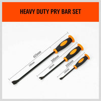 Thumbnail for 3Pc Impact Pry Bar Set Crowbars Nail Puller Go-Through Hammer Head Mechanic New