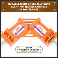 Thumbnail for 90° Degree Corner Clamp Welding Vice Woodworking Alloy Body With Quick Release