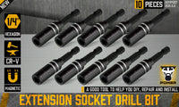 Thumbnail for 10Pc Magnetic Extension Socket Drill Bit Holder 1/4