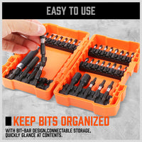 Thumbnail for 34Pc Impact Screwdriver Bit Set Nut Driver Magnetic Drill Holder Quick Release