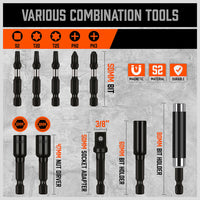 Thumbnail for 34Pc Impact Screwdriver Bit Set Nut Driver Magnetic Drill Holder Quick Release