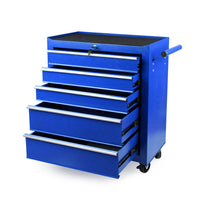 Thumbnail for Blue 5 Drawer Tool Box Trolley Cabinet Storage Cart Garage Toolbox Organiser Set