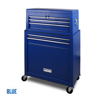 Thumbnail for 7 Drawer Tool Box Chest Cabinet Trolley Toolbox Garage Storage Lockable Blue