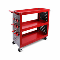 Thumbnail for Red 3-Tier Tool Cart Storage Trolley Toolbox Workshop Garage Organiser 150kg Red