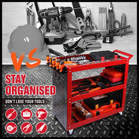 Thumbnail for Red 3-Tier Tool Cart Storage Trolley Toolbox Workshop Garage Organiser 150kg Red