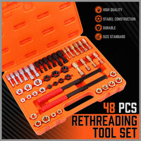 Thumbnail for 48-Pieces SAE and Metric Thread Restorer Kit Fractional Metric Thread Restorer