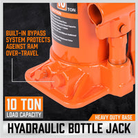 Thumbnail for 10 Ton Hydraulic Bottle Jack w/Safety Valve Car Van Truck Caravan Lift SUV 4WD