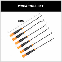 Thumbnail for 6Pc Extra Long Pick and Hook Set O Ring Seal Puller Remover Fuse Wire Scribe