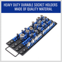 Thumbnail for 80 Socket Storage Rail Mixed Organizer Rack Holder Ball Locking 1/4