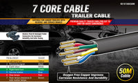 Thumbnail for 50M X 7 Core Wire Cable Trailer Cable Automotive Boat Caravan Truck Coil V90 PVC