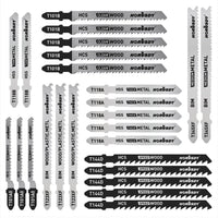 Thumbnail for 25Pc T-shank Jig Saw Blades Set For Wood Plastic Metal Sheet Cutting BIM HSS HCS