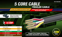 Thumbnail for 20M X 5 Core Wire Cable Trailer Cable Automotive Boat Caravan Truck Coil V90 PVC