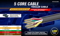 Thumbnail for 10M X 5 Core Wire Cable Trailer Cable Automotive Boat Caravan Truck Coil V90 PVC