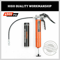 Thumbnail for 18'' Manual Pistol Grip Grease Gun Flow Pressure 4500PSI Flexi Hose & Coupler