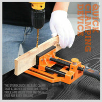 Thumbnail for 90mm Drill Press Bench Vice Quick Release Clamp Jaw Soft Grip Hand Pads Woodwork