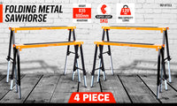 Thumbnail for 4Pc Mastercraft Sawhorse Metal Folding Non-slip Surface Saw Horse 120KG Capacity