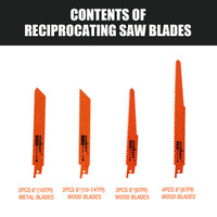 Thumbnail for 10Pc Reciprocating Saw Blades Set For Wood Metal Timber Demolition Cutting Tool