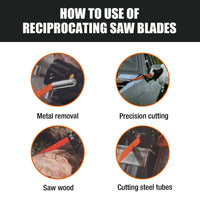 Thumbnail for 10Pc Reciprocating Saw Blades Set For Wood Metal Timber Demolition Cutting Tool