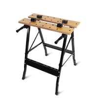 Thumbnail for Foldable Work Bench Mobile Sawhorse Garage Trestle Wood Cutting Anti-slip Table