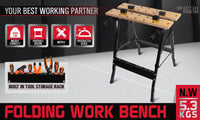 Thumbnail for Foldable Work Bench Mobile Sawhorse Garage Trestle Wood Cutting Anti-slip Table