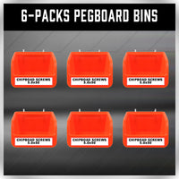 Thumbnail for 6Pc Pegboard Bins Peg Board Parts Storage With Steel Hooks Tools Organiser Tray