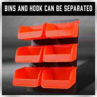 Thumbnail for 6Pc Pegboard Bins Peg Board Parts Storage With Steel Hooks Tools Organiser Tray