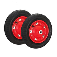 Thumbnail for 2-Piece 13inch 3.00-8 Wheelbarrow Trolley Wheel 16mm Bore Tyre Wheels Pneumatic