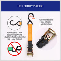 Thumbnail for 4Pc Ratchet Tie Down Strap Set 25mm x 5m Heavy Duty 500kg Capacity Commercial