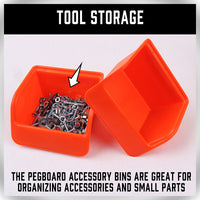 Thumbnail for 16Pc Pegboard Bins Peg Board Parts Storage With Steel Hooks Tools Organiser Tray