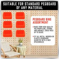 Thumbnail for 16Pc Pegboard Bins Peg Board Parts Storage With Steel Hooks Tools Organiser Tray