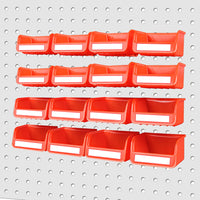 Thumbnail for 16Pc Pegboard Bins Peg Board Parts Storage With Steel Hooks Tools Organiser Tray