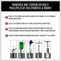 Thumbnail for New 6Pc Damaged Screw Extractor Ezy Set Easy Out Broken Screw Bolt Remover Kit