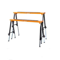 Thumbnail for 2Pc Mastercraft Sawhorse Metal Folding Non-slip Surface Saw Horse 120KG Capacity