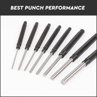 Thumbnail for 8Pc Heavy Duty Long Pin Punch Set 2.4 to 10mm Drift Roll Nail Steel Flat End New