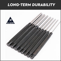 Thumbnail for 8Pc Heavy Duty Long Pin Punch Set 2.4 to 10mm Drift Roll Nail Steel Flat End New