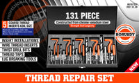 Thumbnail for 131Pc Metric Thread Repair Kit HSS Drill Helicoil Set Heli Coil Tap Insert with Case