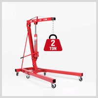 Thumbnail for 2-Ton Hydraulic Engine Crane Foldable Hoist Stand for Mobile Garage Lifting- Workshop Essential